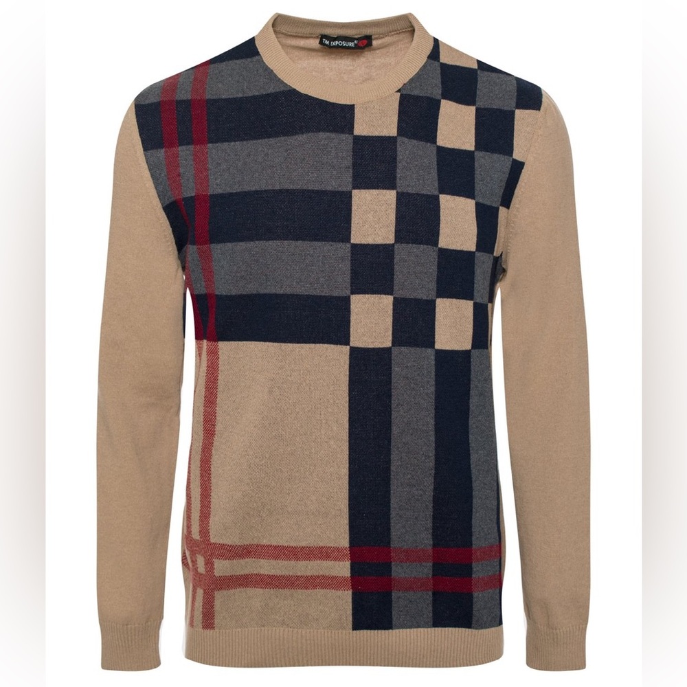 Men’s Premium Fashionable Tan Pullover Sweater